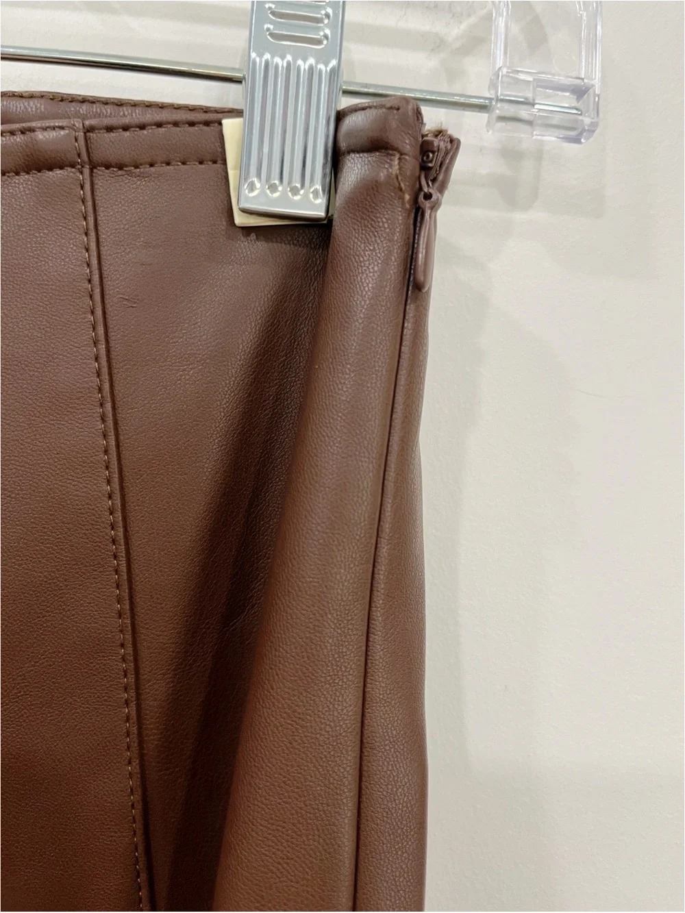 Free People We The Free Spitfire Faux Leather Skinny Pants Brown Size 24